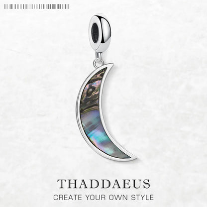 Damen-Charm-Anhänger Muschel Mond romantisch aus Sterlingsilber