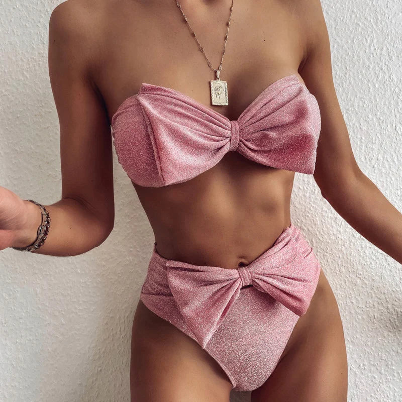 Sexy Bügel-Bikini-Set mit Push-up-Effekt – Brasilianischer Stil für Damen und Mädchen, ideal als Strandbekleidung