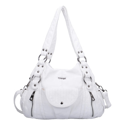 Damen-Hobo-Tasche aus Vintage-Leder mit verstellbarem Tragegurt und Mehrfachtaschen