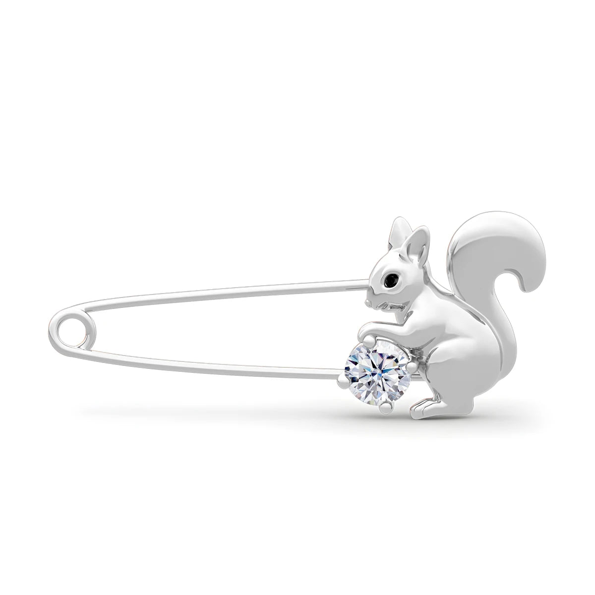 Brosche Eichhörnchen Moissanit Silber Luxus Designer Weihnachten Damen