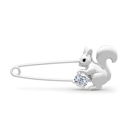 Brosche Eichhörnchen Moissanit Silber Luxus Designer Weihnachten Damen