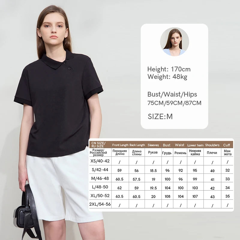 Damen T-Shirt im Minimalismus-Stil mit asymmetrischem Schnitt für den Sommer