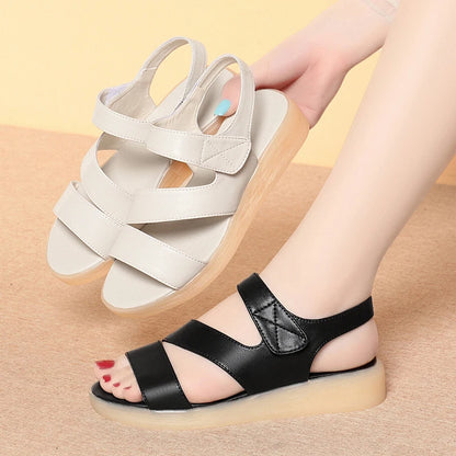 Damen Sandalen Flach Rutschfest Römisch