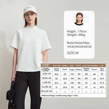 Damen Casual T-Shirt mit Gedrucktem Rollkragen und Kurzarm für den Sommer