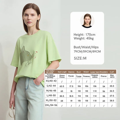 Damen T-Shirt im lässigen Stil mit Rundhalsausschnitt und kurzem Arm