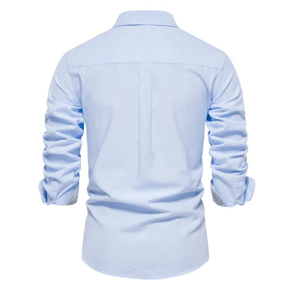 Herren Oxford Hemd aus Baumwolle mit langen Ärmeln für Casual-Look