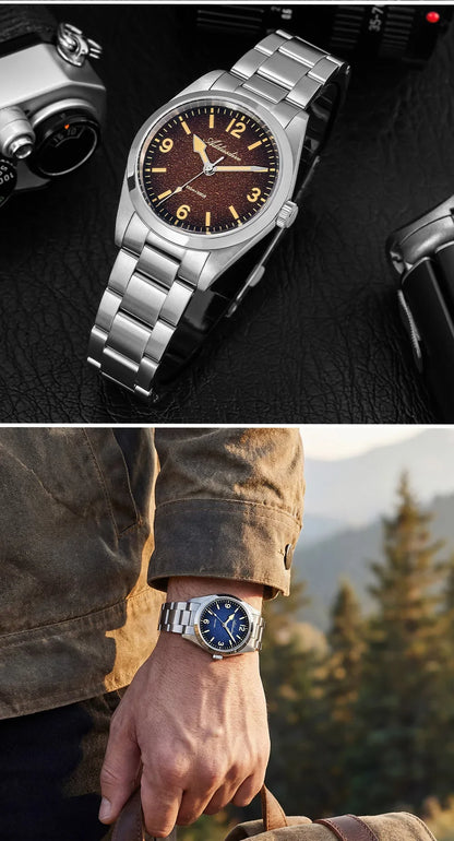 Herren-Quarzuhr mit Saphirglas und C3-Retro-Leuchtmasse