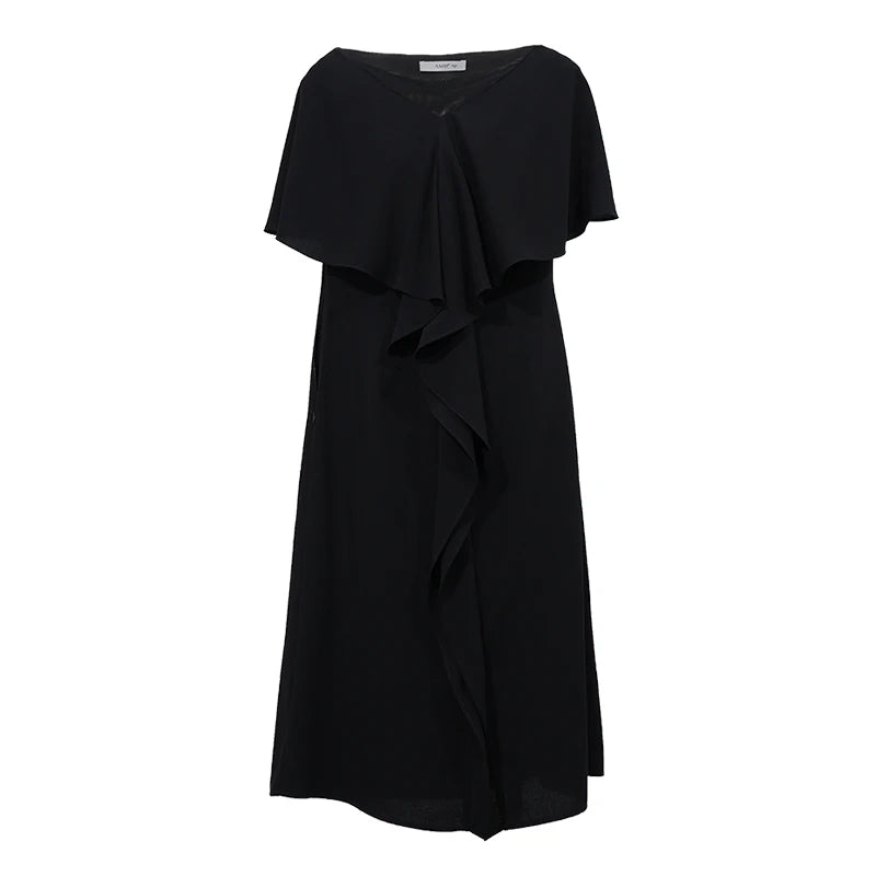 Elegantes Schulterfreies Midi Damenkleid Für Berufstätige