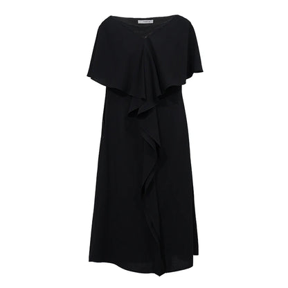 Elegantes Schulterfreies Midi Damenkleid Für Berufstätige
