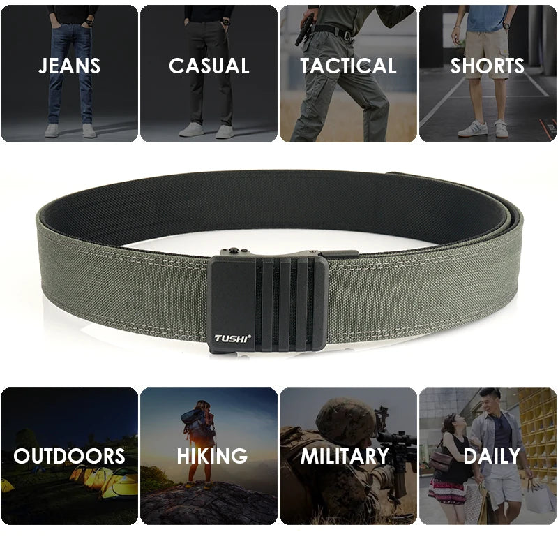 Herren-Taktischer Gürtel aus Nylon mit matte Metall-Schnalle und 43 mm Breite für Alltag und Freizeit