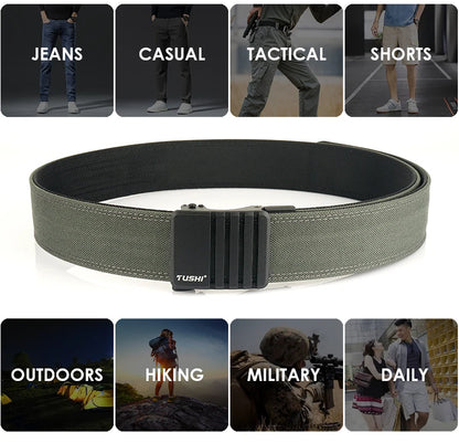 Herren-Taktischer Gürtel aus Nylon mit matte Metall-Schnalle und 43 mm Breite für Alltag und Freizeit