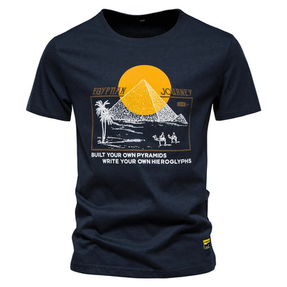 Herren T-Shirt aus Baumwolle mit hochwertigem Druck im lässigen Stil