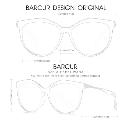 Damen-Sonnenbrille Cat Eye Farbverlauf rund polarisiert UV400