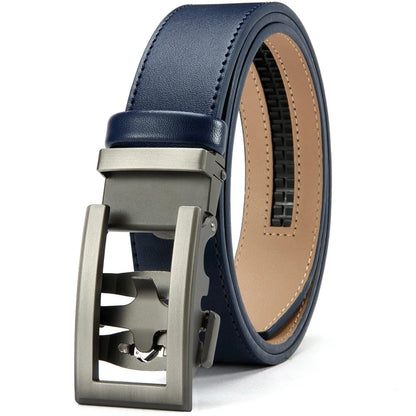 Herren Echtleder-Gürtel Hohles Muster Automatik-Schnalle Unisex 3,5 cm