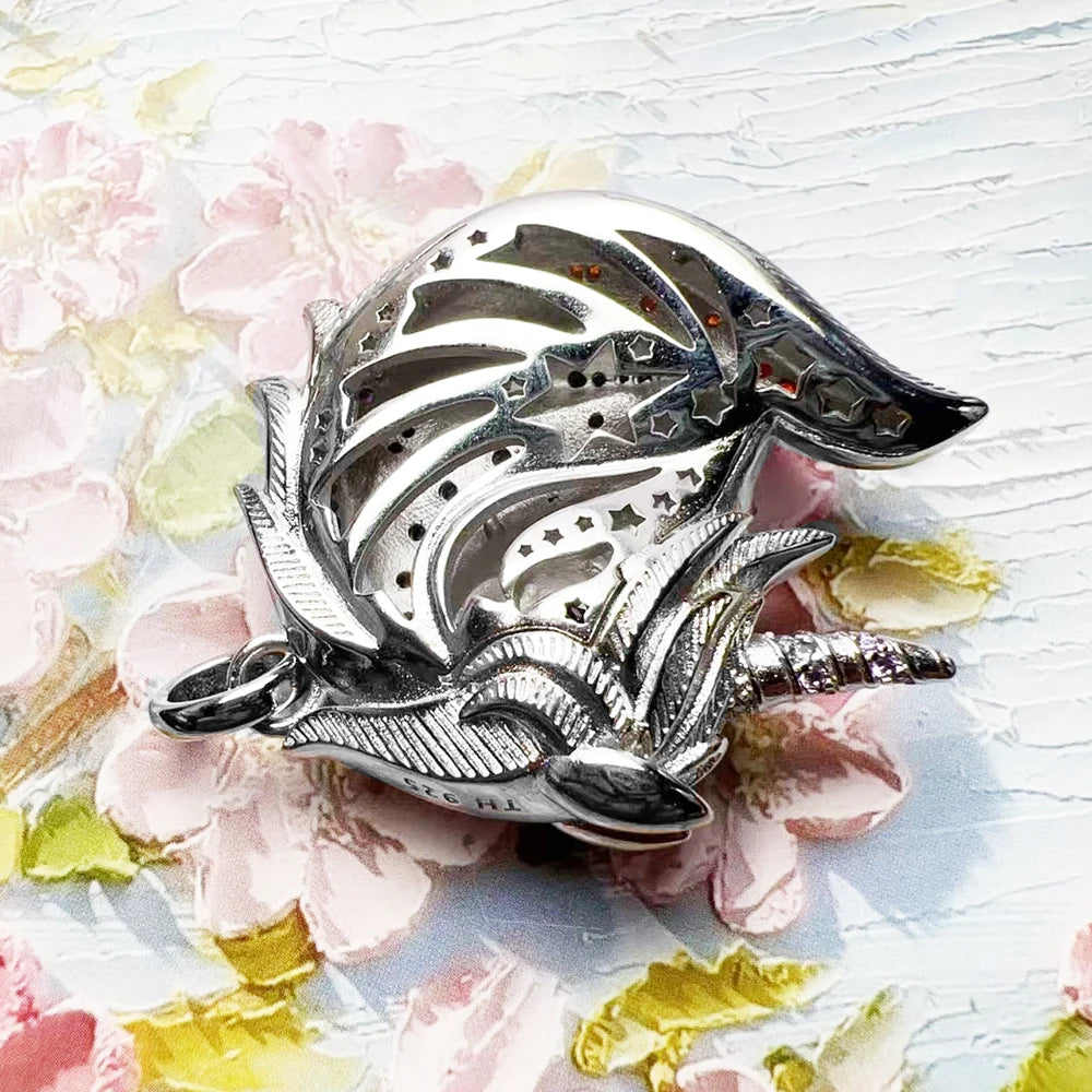 Damen-Charm-Anhänger Einhorn royales Märchen aus Sterlingsilber