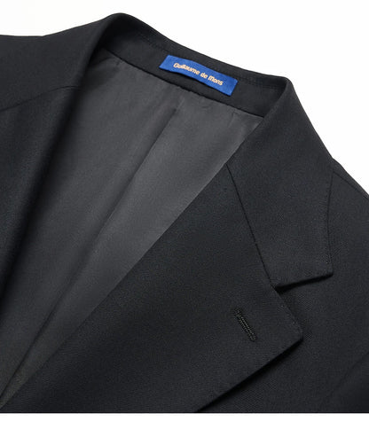 Doppelreihiger Herrenanzug im Korea-Stil – Slim Fit mit Streifenmuster in Blau, Grau, Schwarz oder Braun, ideal für Hochzeiten und formelle Anlässe.