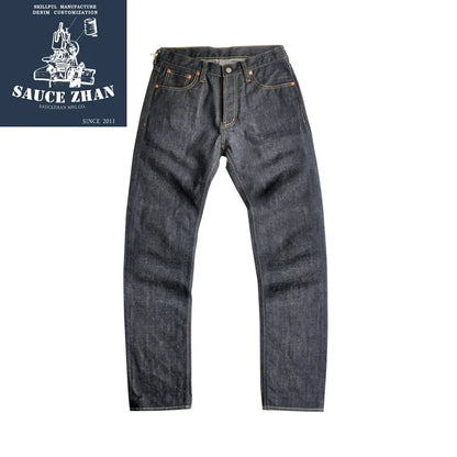 Herren Raw Denim Jeans mit Slub Yarn im Slim Fit Stil