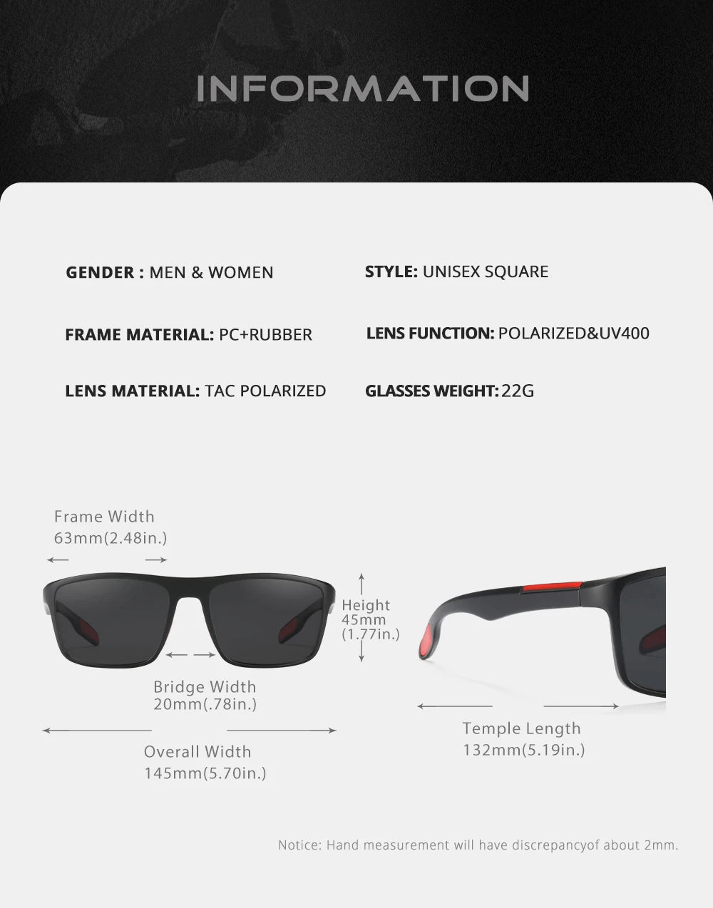 Sonnenbrille photochrom polarisiert UV400 Tag und Nacht Fahren Unisex