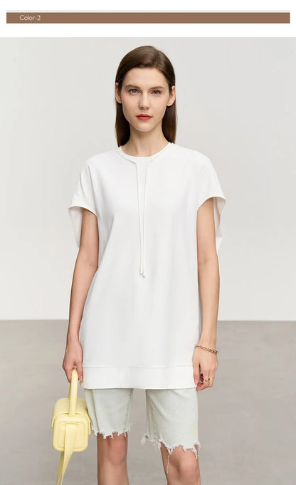 Damen T-Shirt im minimalistischen Stil mit lässigen kurzen Ärmeln