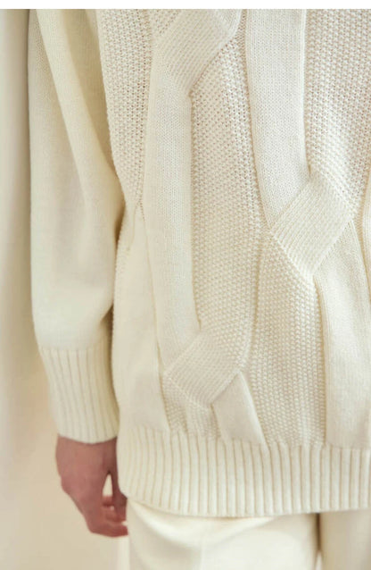Damen-Rollkragenpullover locker Wolle-Mix lang Winter