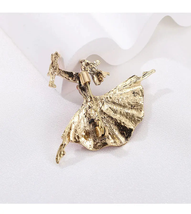 Brosche Ballett Tänzerin Kristall Vintage Klassisch Accessoire Schmuck Damen