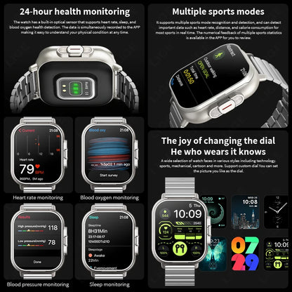 Smartwatch für Männer und Frauen mit TWS Bluetooth Kopfhörern und Herzfrequenzmessung