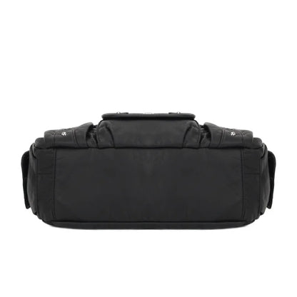 Damen-Handtasche mit Griff aus weichem Polyurethan im Vintage-Design und Mehrfachfächern für Alltag und Abend