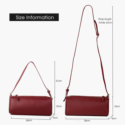 Rindsleder-Handtasche | Top-Handle Mit Schultergurt