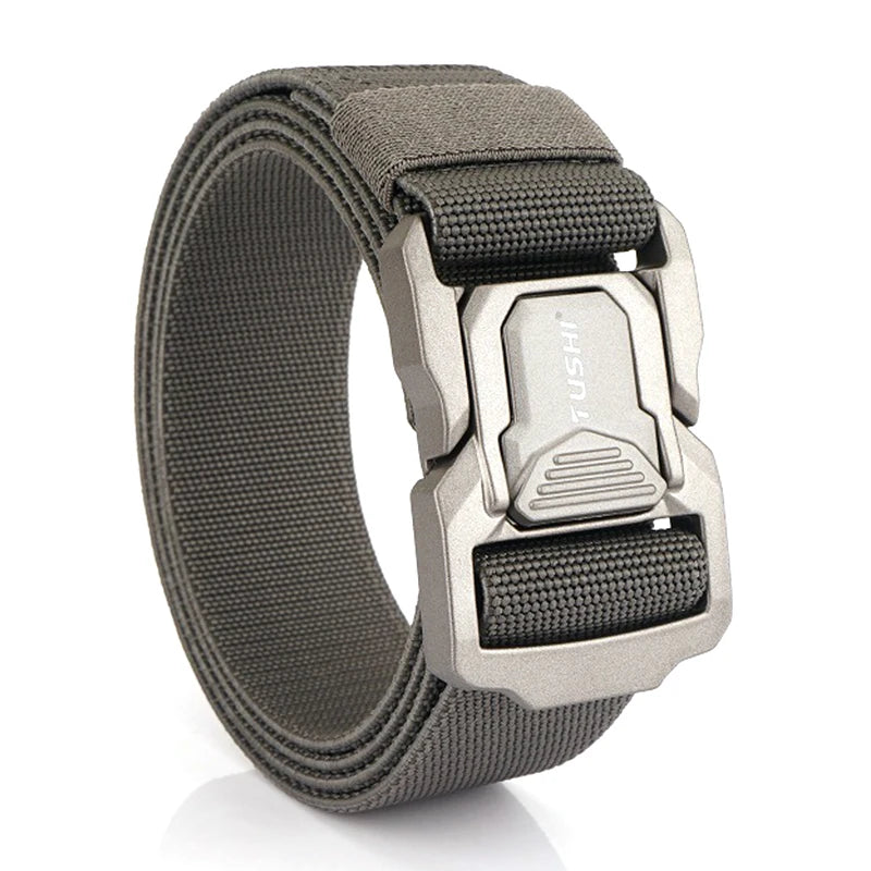 Herren-Elastischer Outdoor-Gürtel aus Aluminiumlegierung mit Schnellverschluss für Trekking