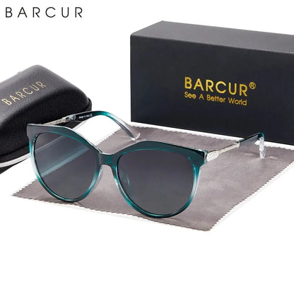 Damen-Sonnenbrille Cat Eye oval Farbverlauf UV400 polarisiert Basis