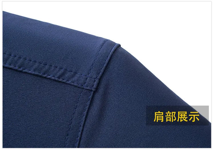 Kurzärmeliges Herren-Poloshirt aus Eisseide – bügelfreies, lässiges Strandoberteil für Herren mittleren Alters