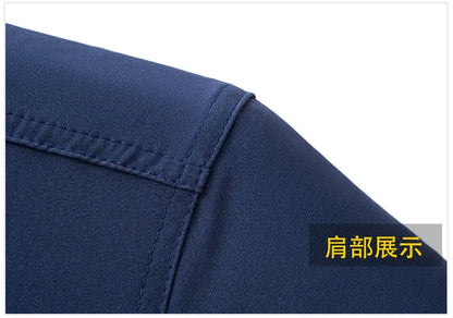 Kurzärmeliges Herren-Poloshirt aus Eisseide – bügelfreies, lässiges Strandoberteil für Herren mittleren Alters