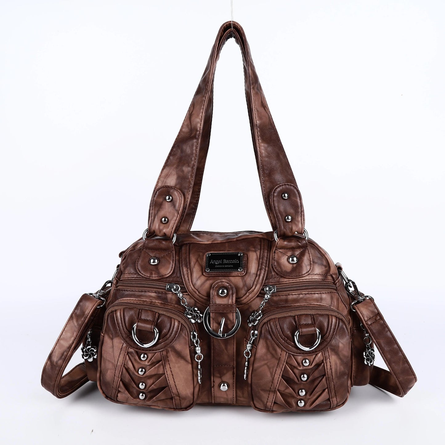 Damen-Satchel-Handtasche aus PU-Leder mit Reißverschluss und viel Stauraum für Alltag und Freizeit