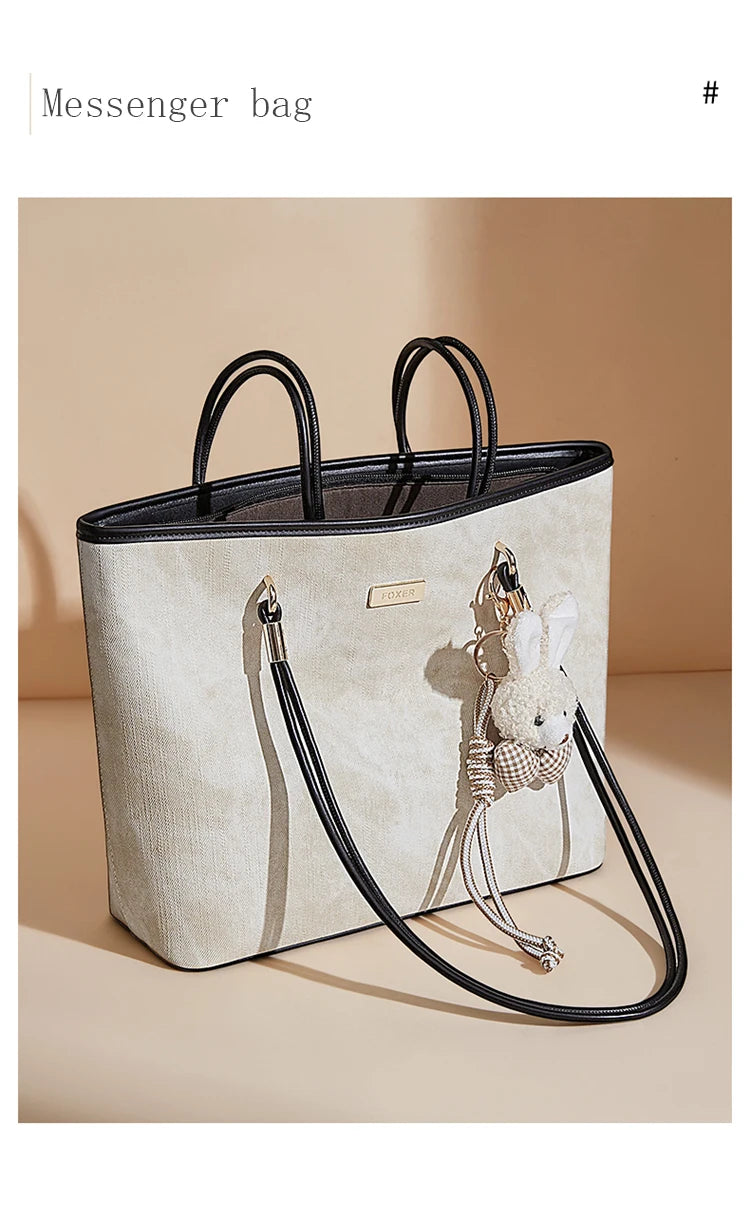 Damen Schultertasche Aus PVC-Leder Mit Reißverschluss Und Anhänger