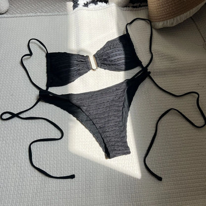 Gestreifter Bikini-Set für Damen – Sexy Bademode im brasilianischen Stil für Strand und Pool