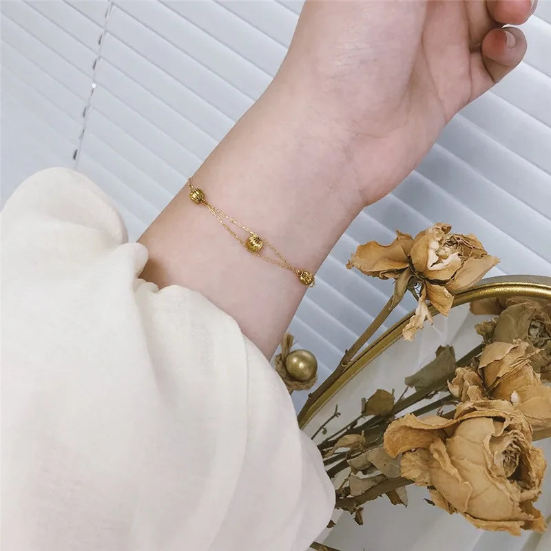 Damen-Armband minimalistisch mit Spacer-Perlen