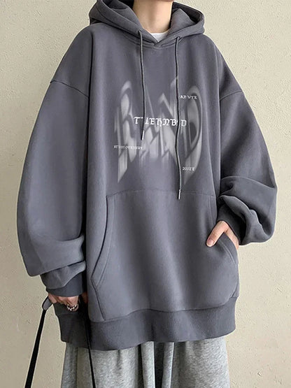 Neue Gothic Brief Gedruckt Mit Kapuze Sweatshirt Für Männer Herbst Hip Hop Übergroßen Pullover Hoodies Y2K Streetwear Grafik Hoody