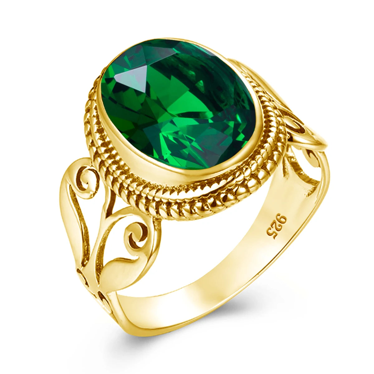 Damen-Ring Aus Sterling Silber Mit Ovaler Rainbow Fire Mystic Topaz Stein 10x16mm Goldtone Schmuck