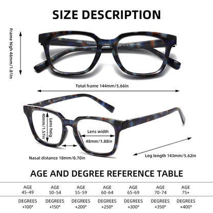 Lesebrille mit rechteckigem Rahmen