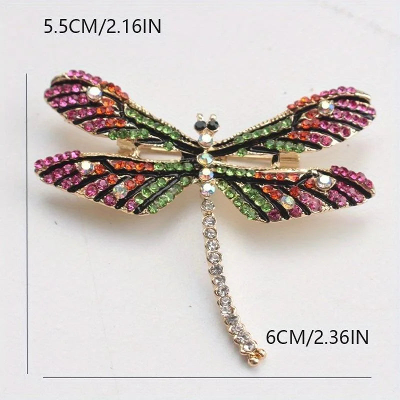 Brosche Libelle Vintage Insekt Kristall Groß Hochzeit Schmuck Damen