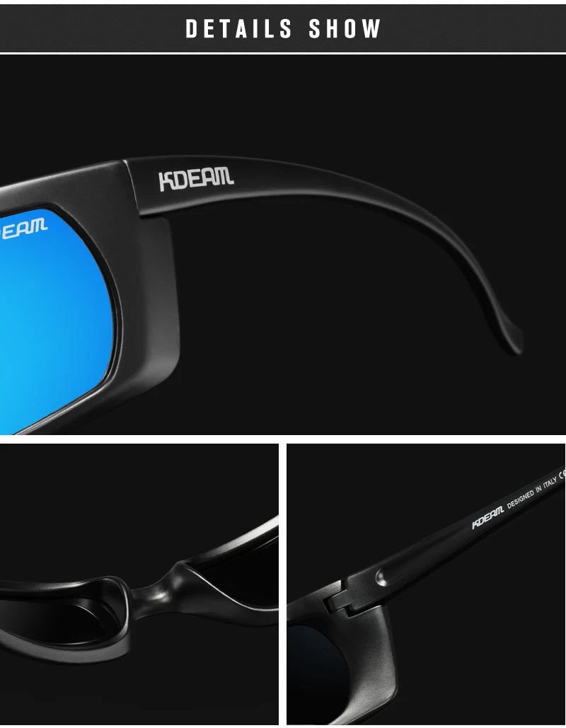 Sonnenbrille Sport UV400 polarisiert leicht Angeln Reißverschlussetui Unisex