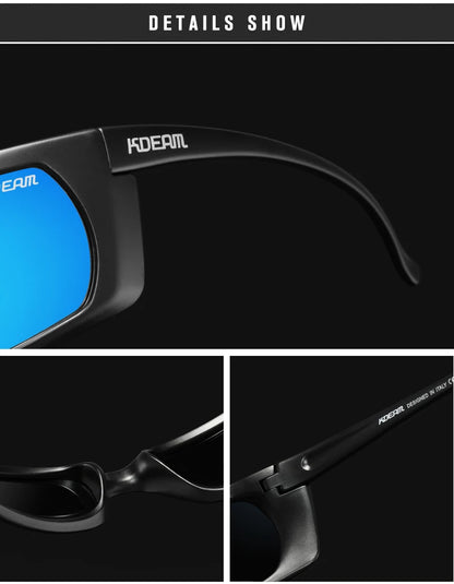 Sonnenbrille Sport UV400 polarisiert leicht Angeln Reißverschlussetui Unisex