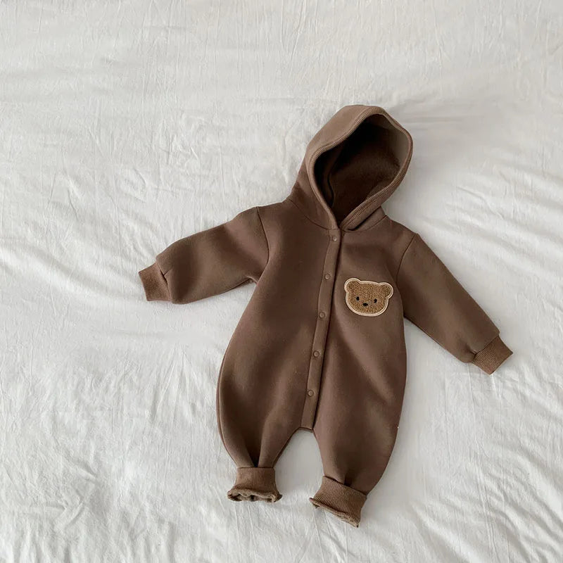 Kleinkind Overall mit Kapuze im Bären-Design für Neugeborene und Babys