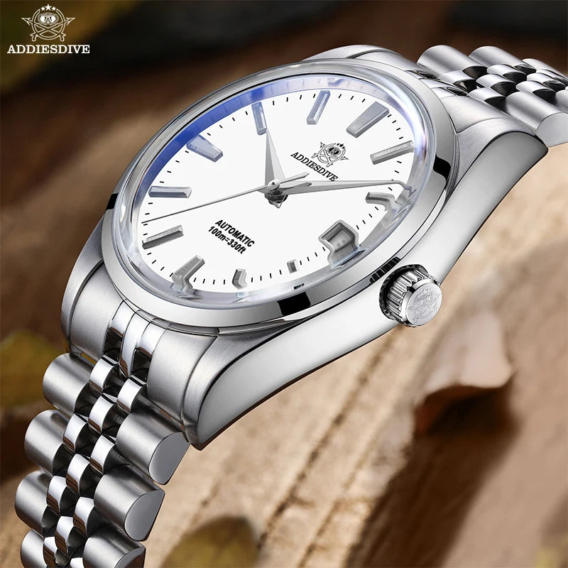 Herren-Vintage-Automatikuhr mit Sunburst-Zifferblatt und NH35A