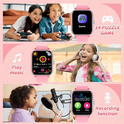 LIGE Kinder-Smartwatch für Mädchen und Jungen, Smartwatch im Alter von 3–12 Jahren, Lernspiel für Kinder, Tonaufzeichnung, Audio-Märchenbuch, Kinderuhr
