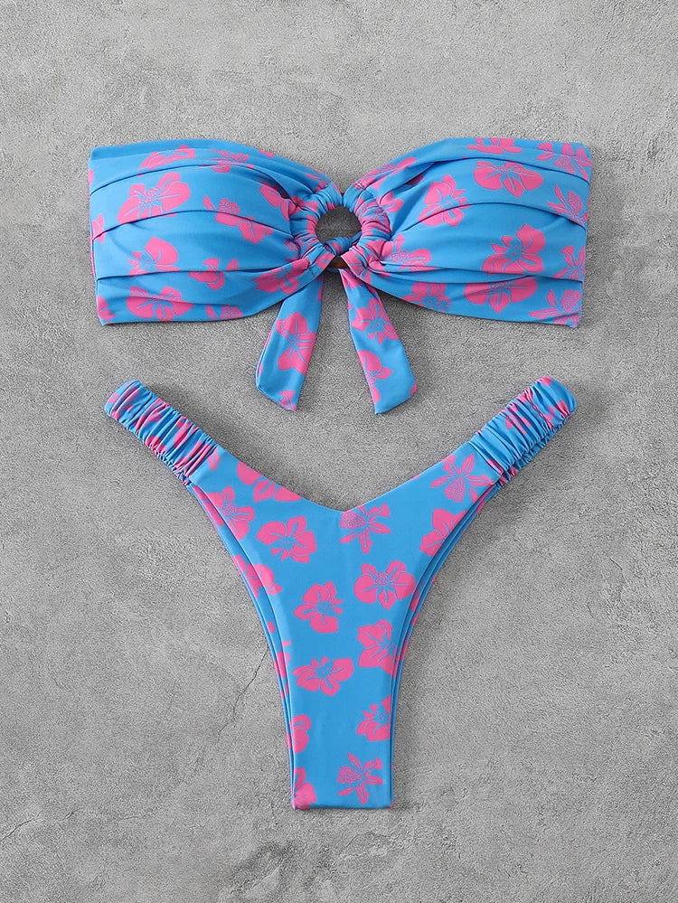 Weißer Push-Up-Bikini im brasilianischen Stil – verführerisches Bade-Set für den Strand und Pool