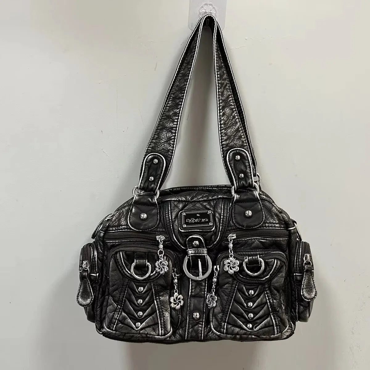 Damen-Satchel-Handtasche aus PU-Leder mit Reißverschluss und viel Stauraum für Alltag und Freizeit