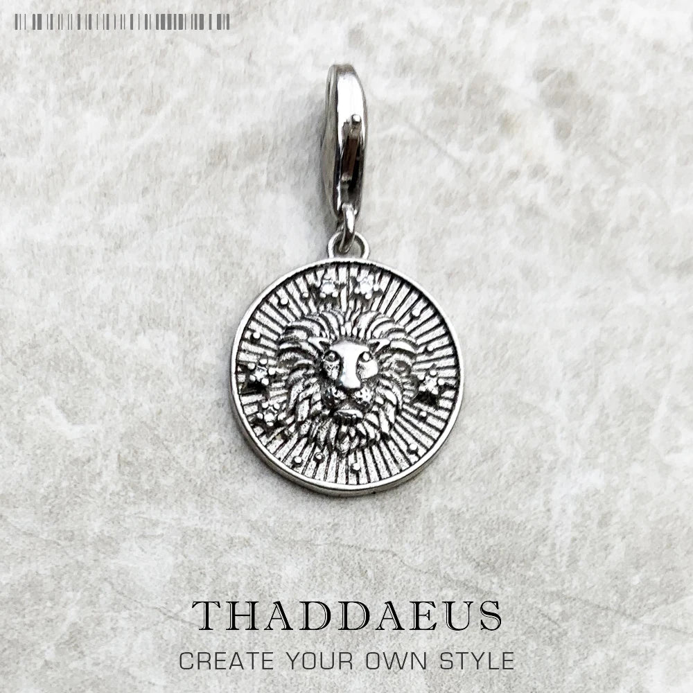Damen-Charm-Anhänger Sternzeichen Horoskop Vintage aus Sterlingsilber