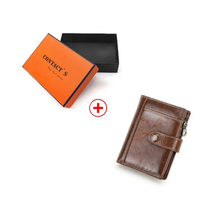 Herren Echtleder Geldbörse RFID Kartenhalter Münzfach Geldbeutel Reise Geschenk