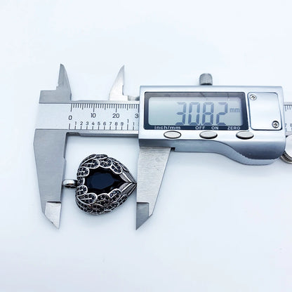 Damen-Charm-Anhänger Schlüssel Schlange Herz aus Sterlingsilber
